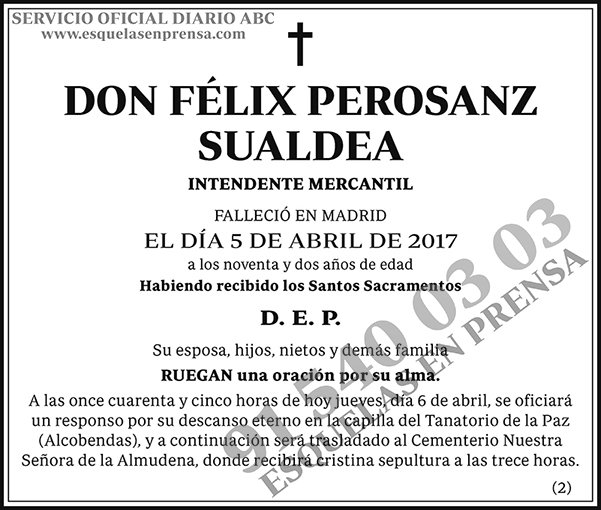Félix Perosanz Sualdea